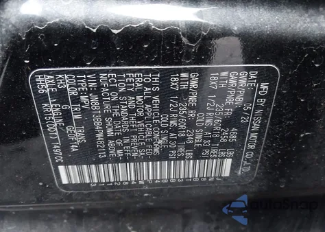 2023 Nissan Rogue Sv Intelligent Awd from USA, damaged, VIN JN8BT3BB4PW482113